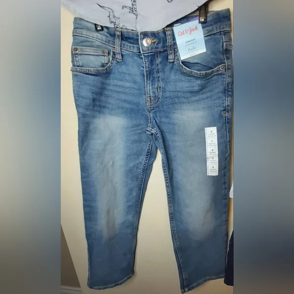 Cat & Jack Kids Blue Straight Leg Jeans-Size 8 - Picture 8 of 14